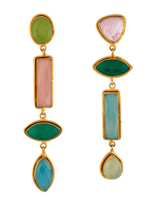 Sylvia Toledano Onyx Quartz Cascade Drop Earrings