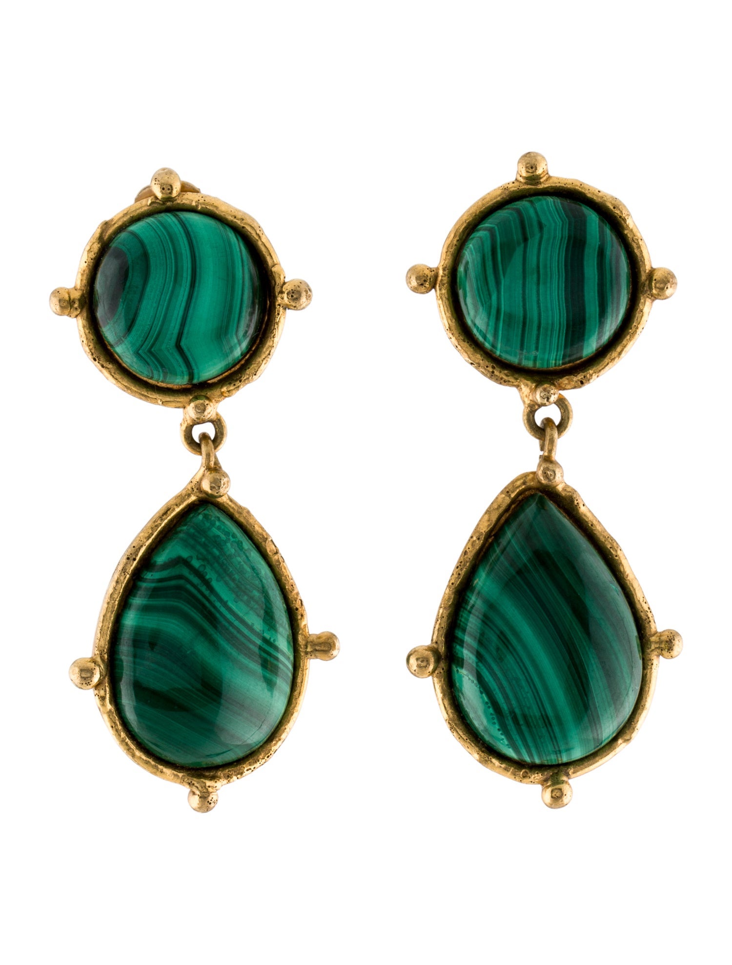 Sylvia Toledano Two Pierres Dots Drop Clip On Earrings