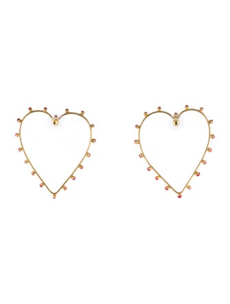 Sylvia Toledano Enamel Dots Heart Hoop Earrings