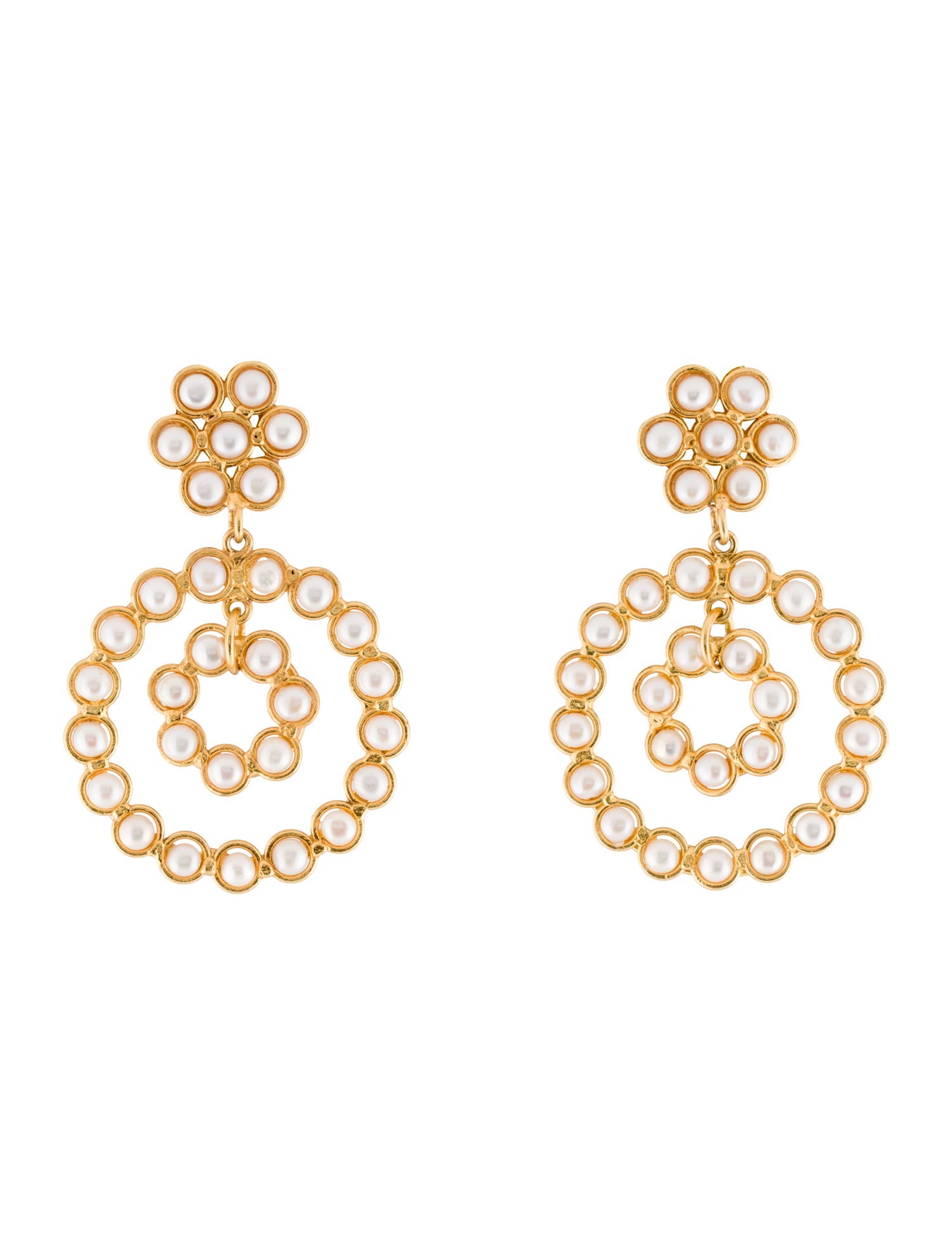 Sylvia Toledano Pearl Happy Flower Clip-On Earrings
