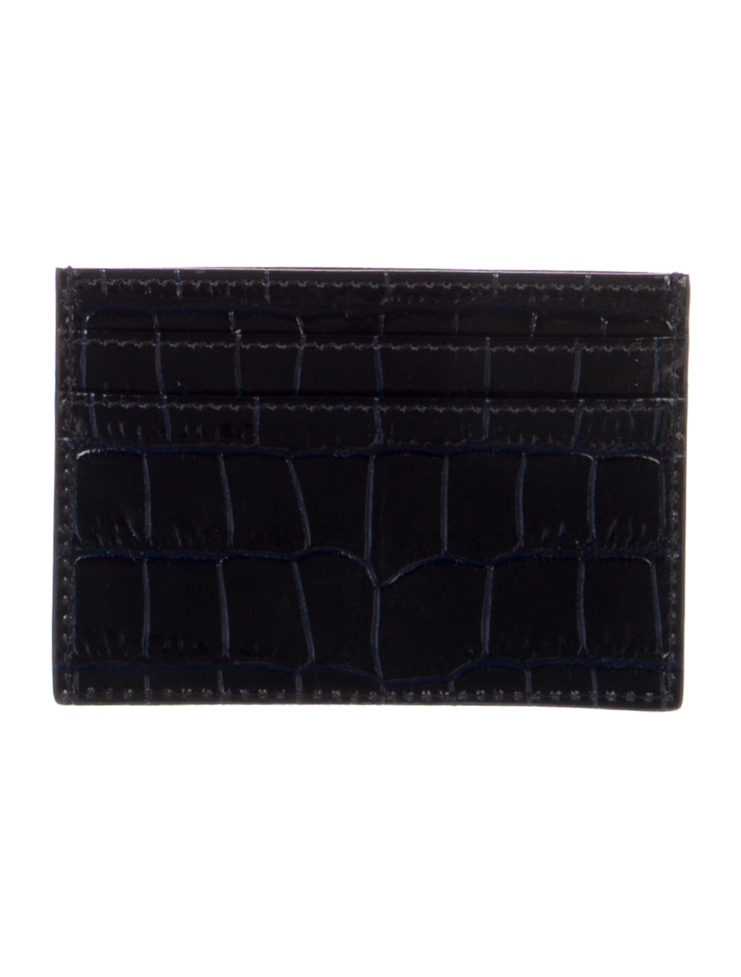 Smythson Embossed Leather Card Holder w/ Tags