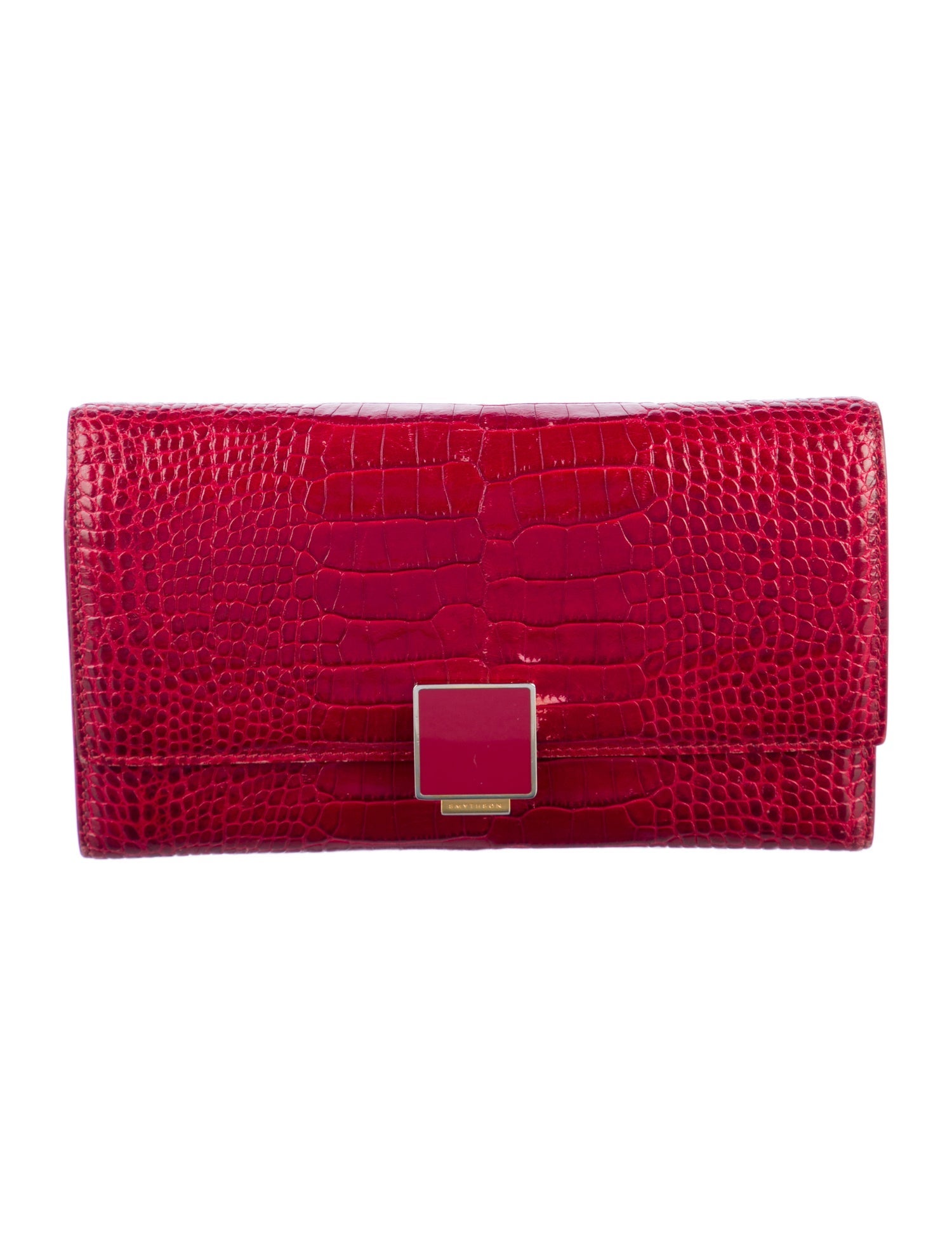 Smythson Embossed Leather Continental Wallet