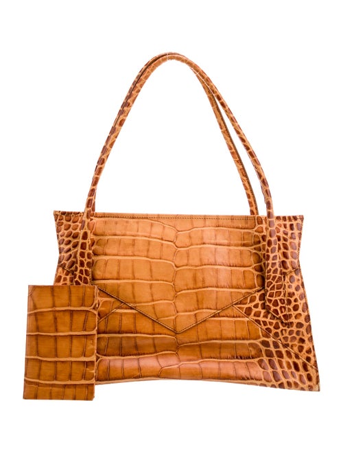 Smythson Embossed Leather Shoulder Bag