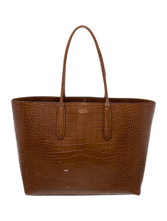 Smythson Embossed Leather Tote