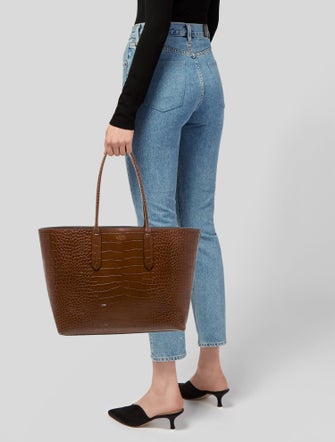 Smythson Embossed Leather Tote