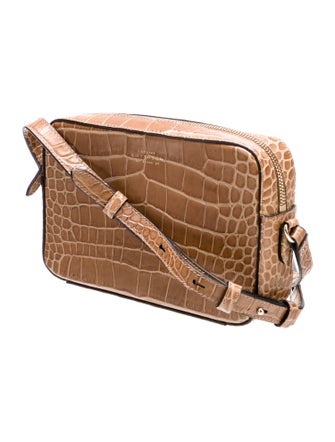 Smythson Embossed Leather Crossbody Bag