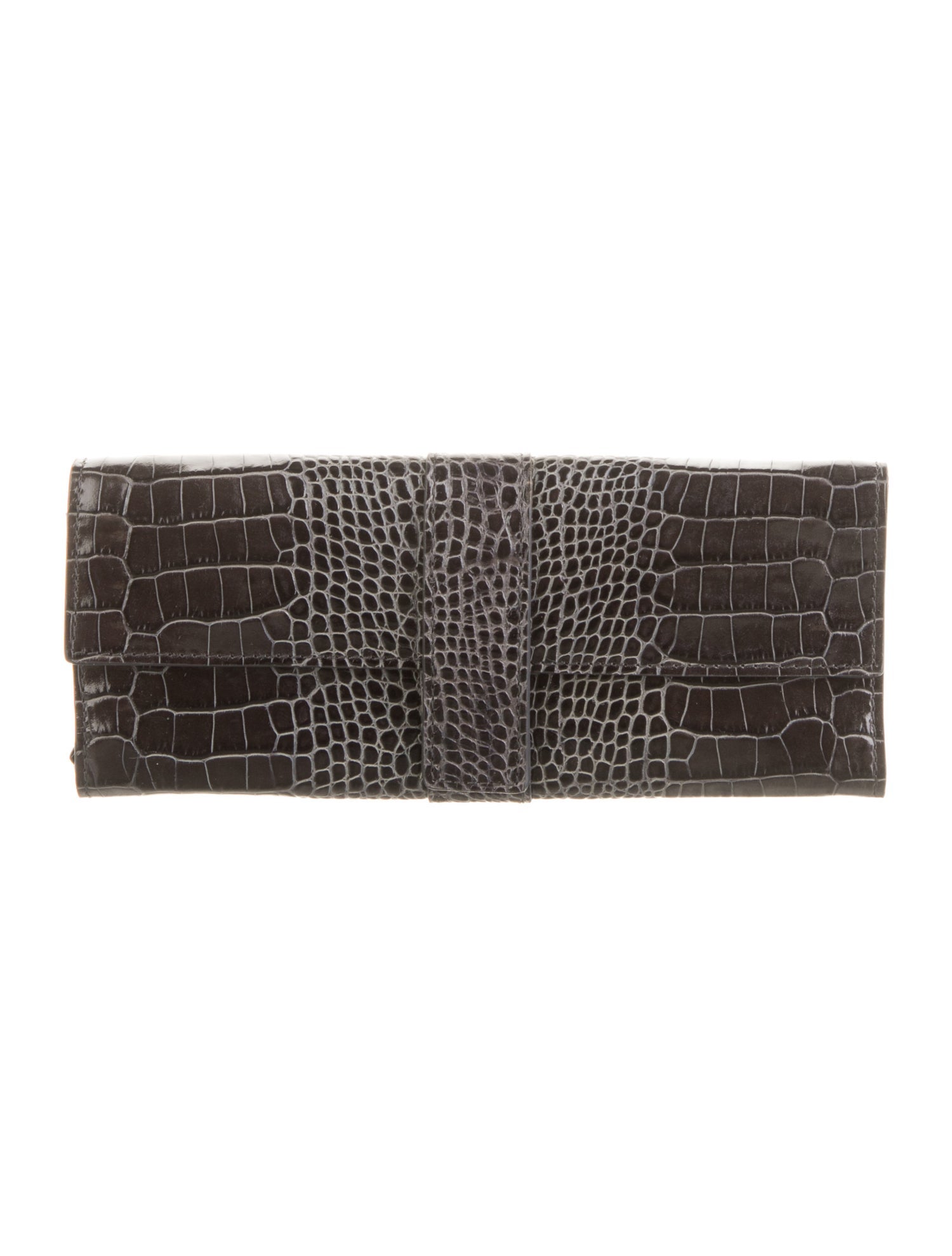Smythson Embossed Leather Animal Print Wallet