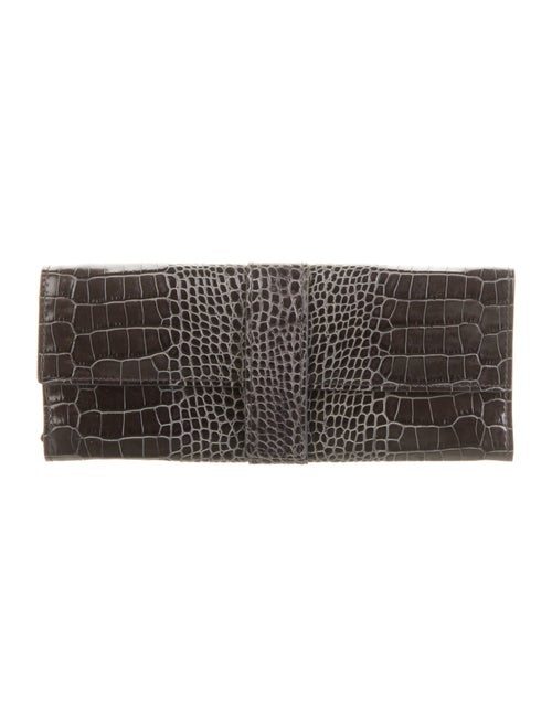 Smythson Embossed Leather Animal Print Wallet