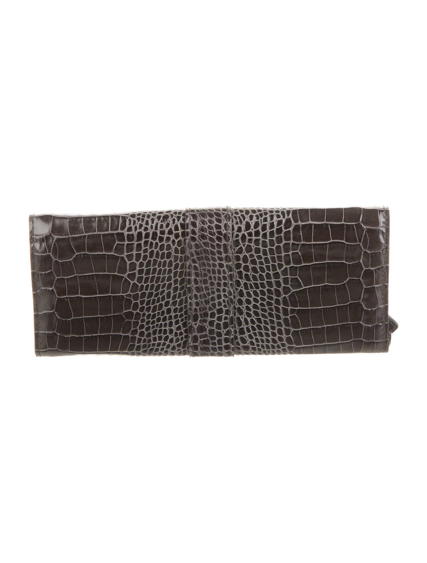 Smythson Embossed Leather Animal Print Wallet