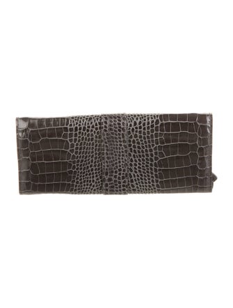 Smythson Embossed Leather Animal Print Wallet