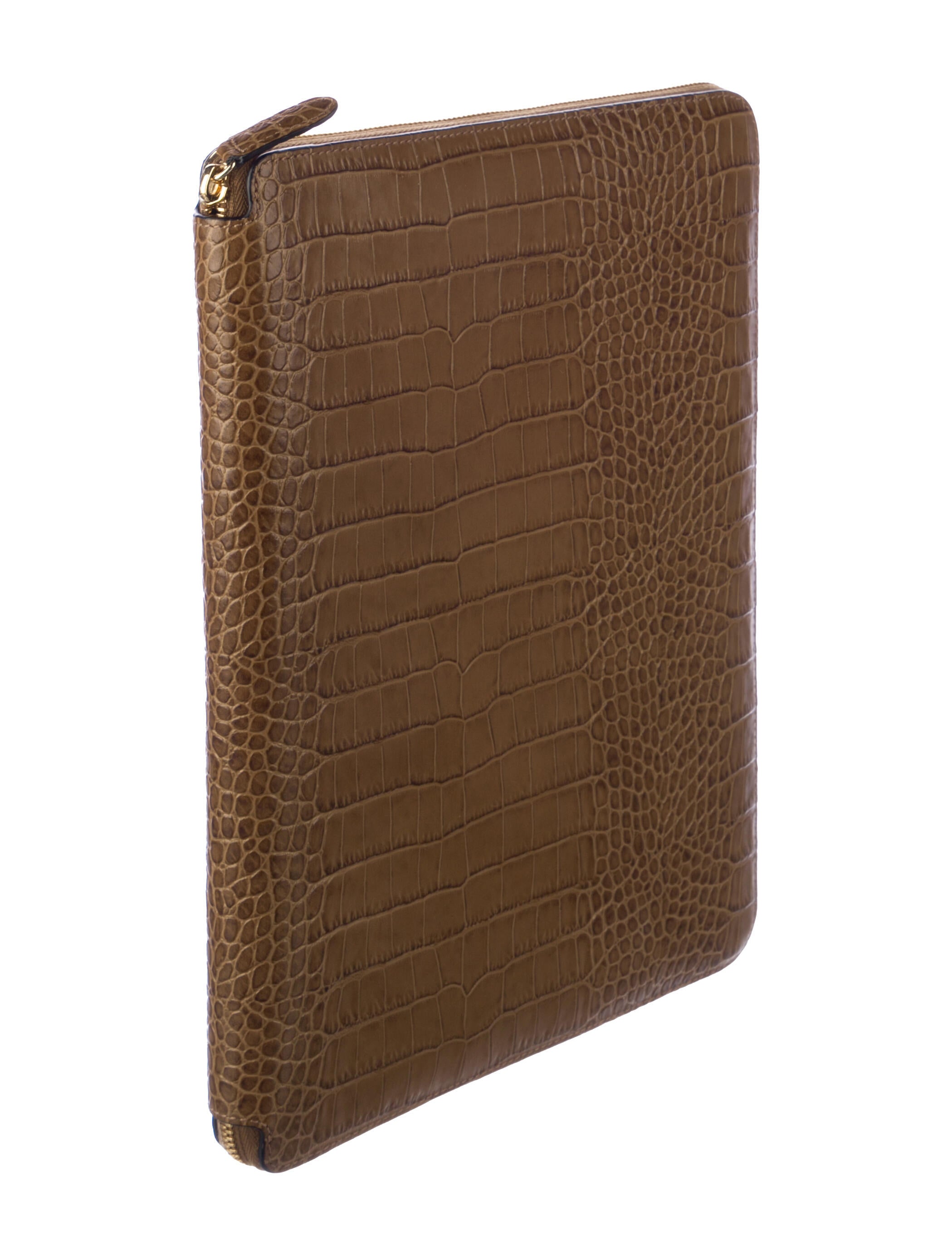 Smythson Crocodile Embossed Calf Leather A4 Writing Folder