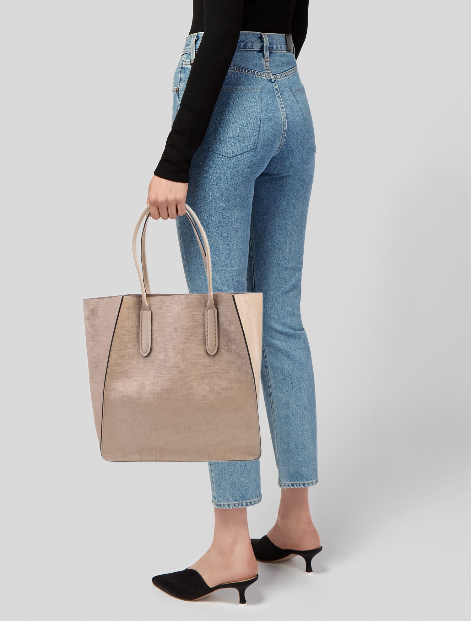 Smythson Embossed Leather Tote