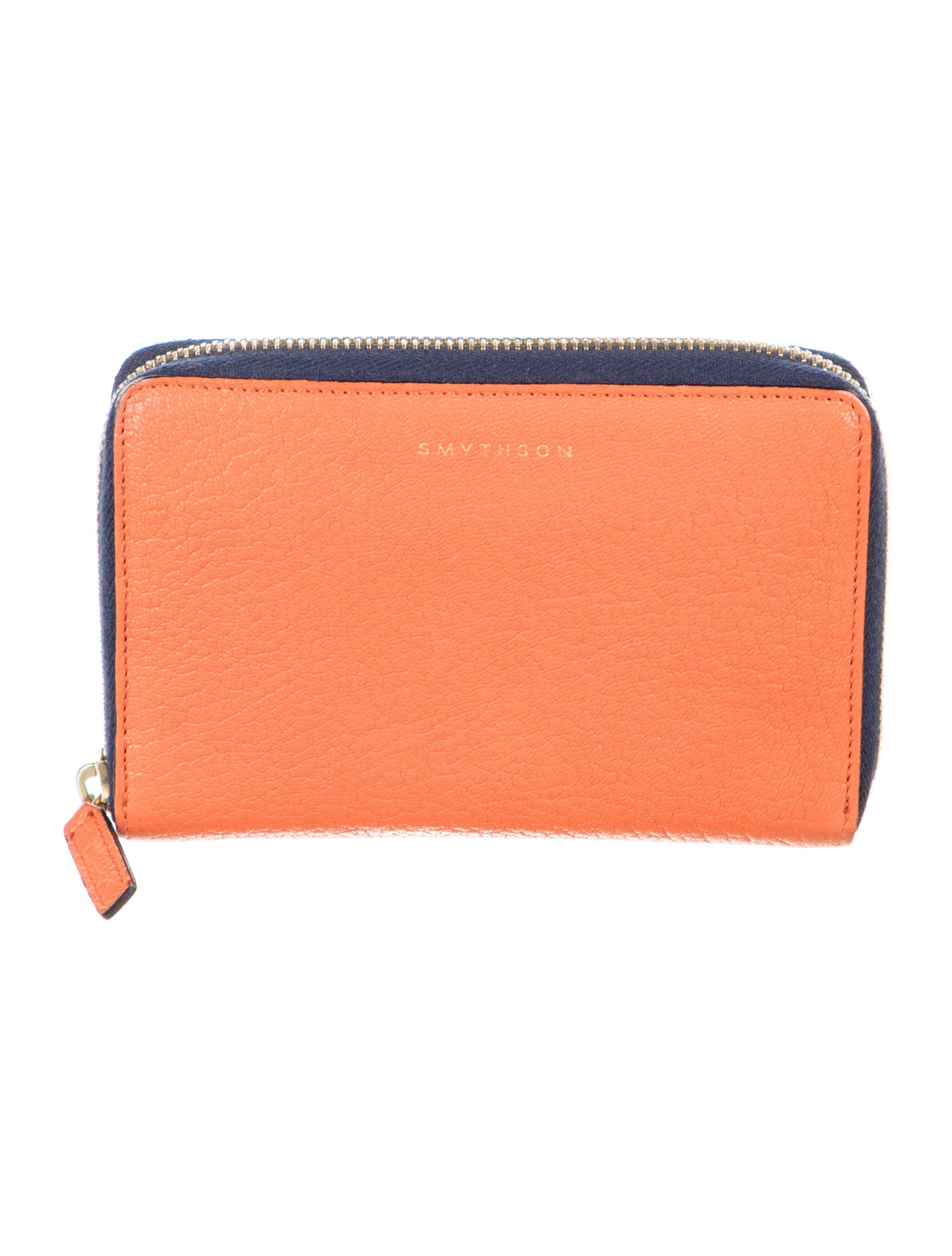 Smythson Leather Colorblock Pattern Compact Wallet