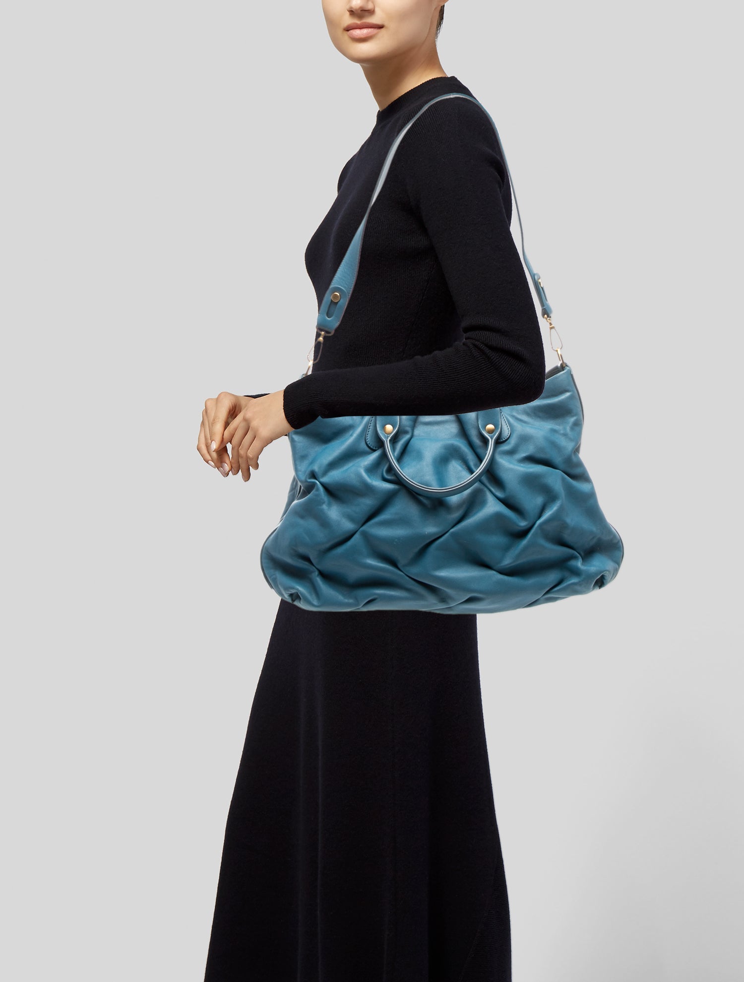 Smythson Leather Top Handle Bag