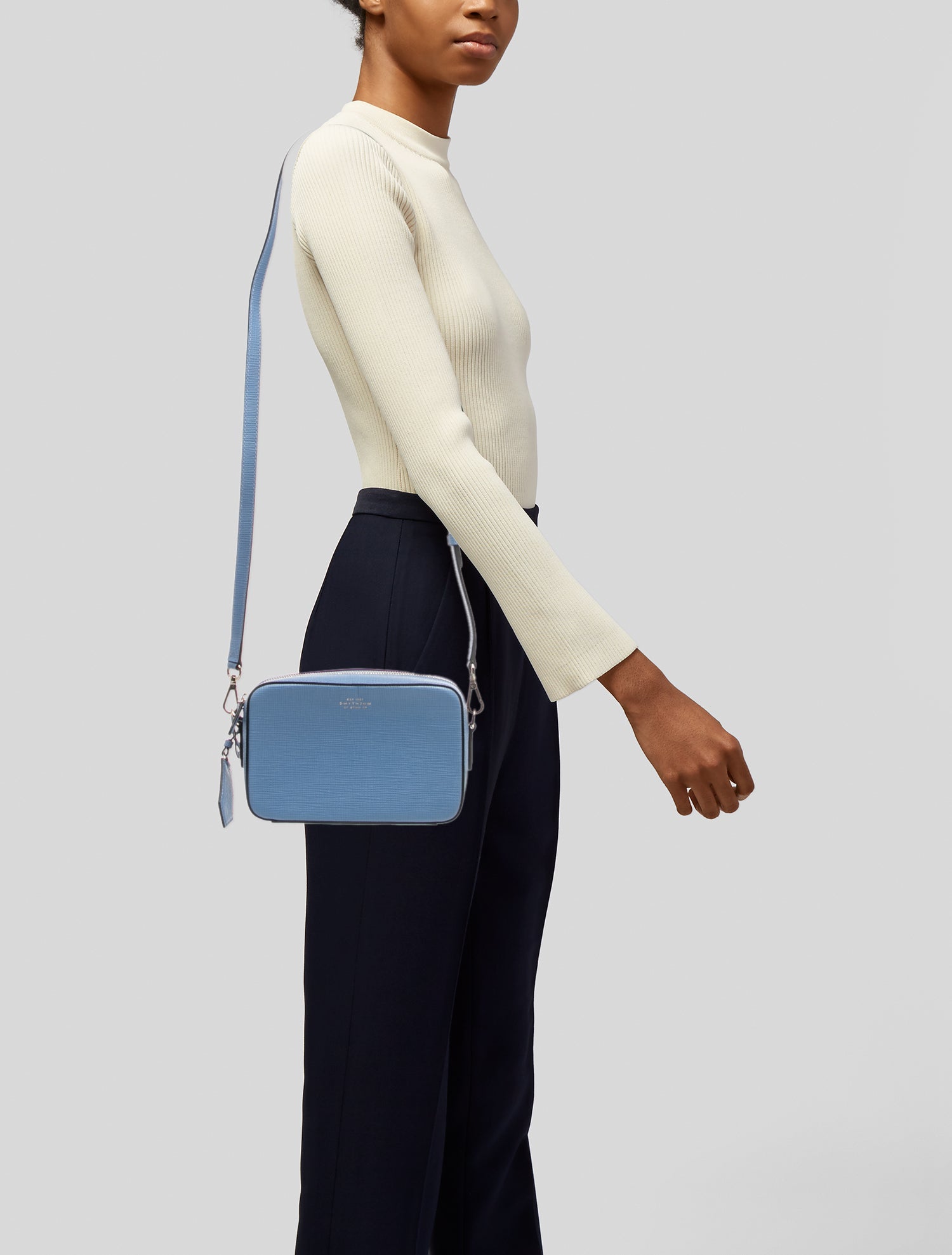 Smythson Saffiano Leather Shoulder Bag