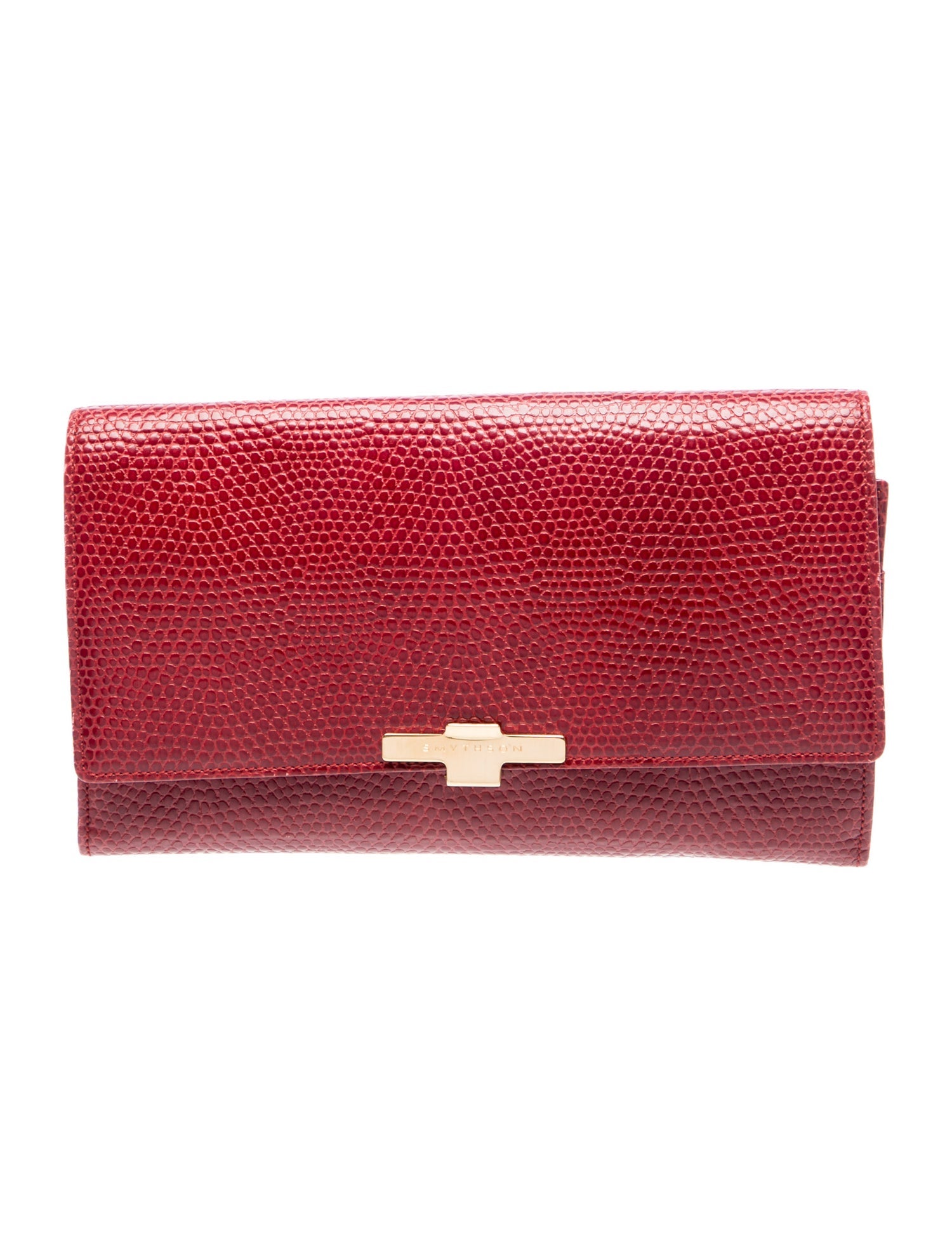 Smythson Embossed Leather Clutch
