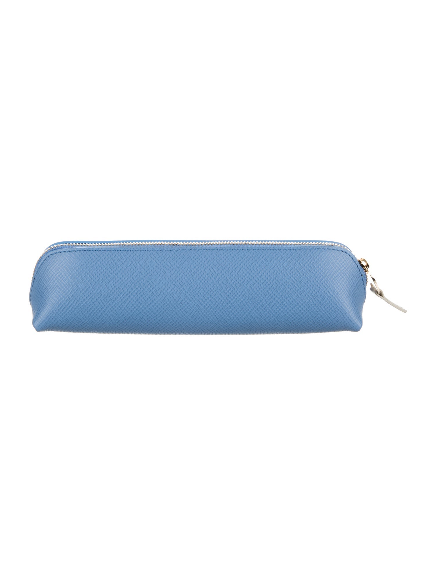 Smythson Womens Blue Leather Cosmetic Bag
