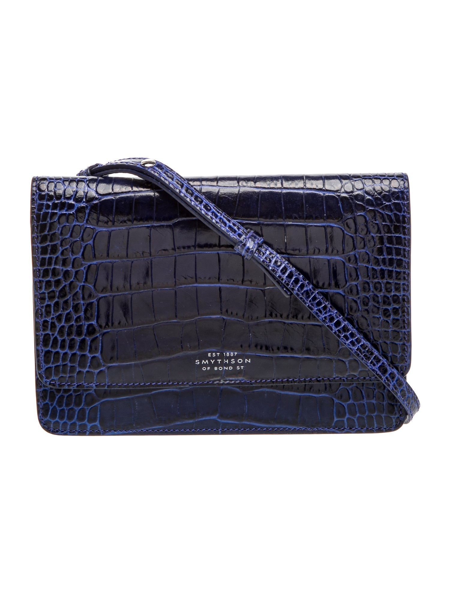 Smythson Embossed Leather Crossbody Bag