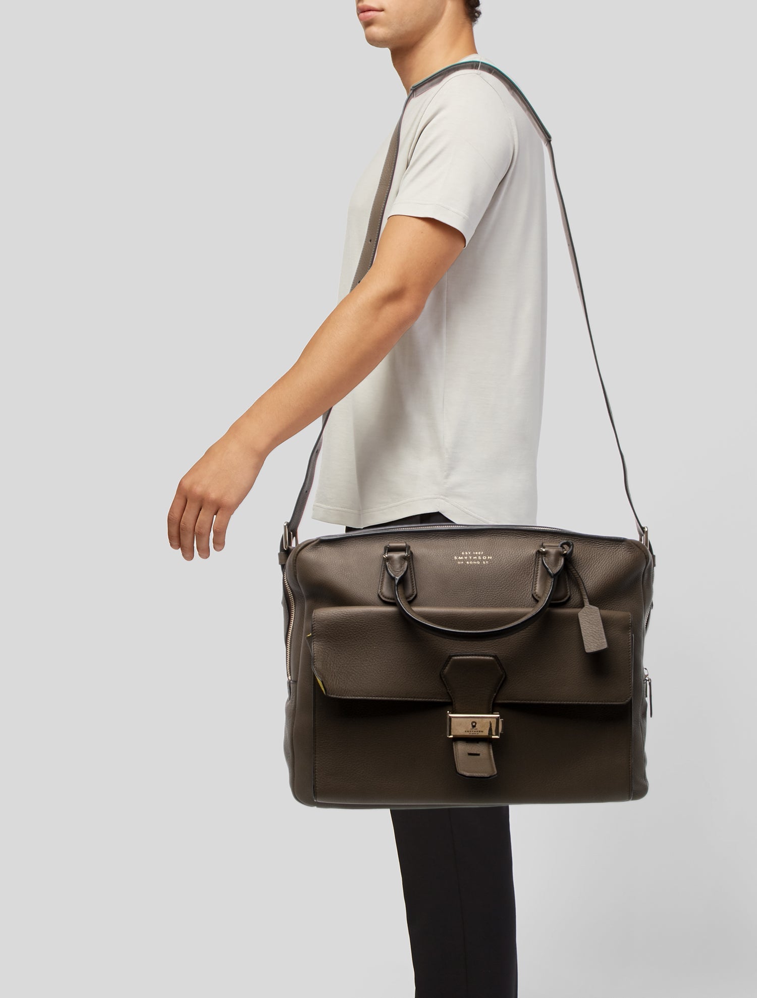 Smythson Leather Messenger Bag