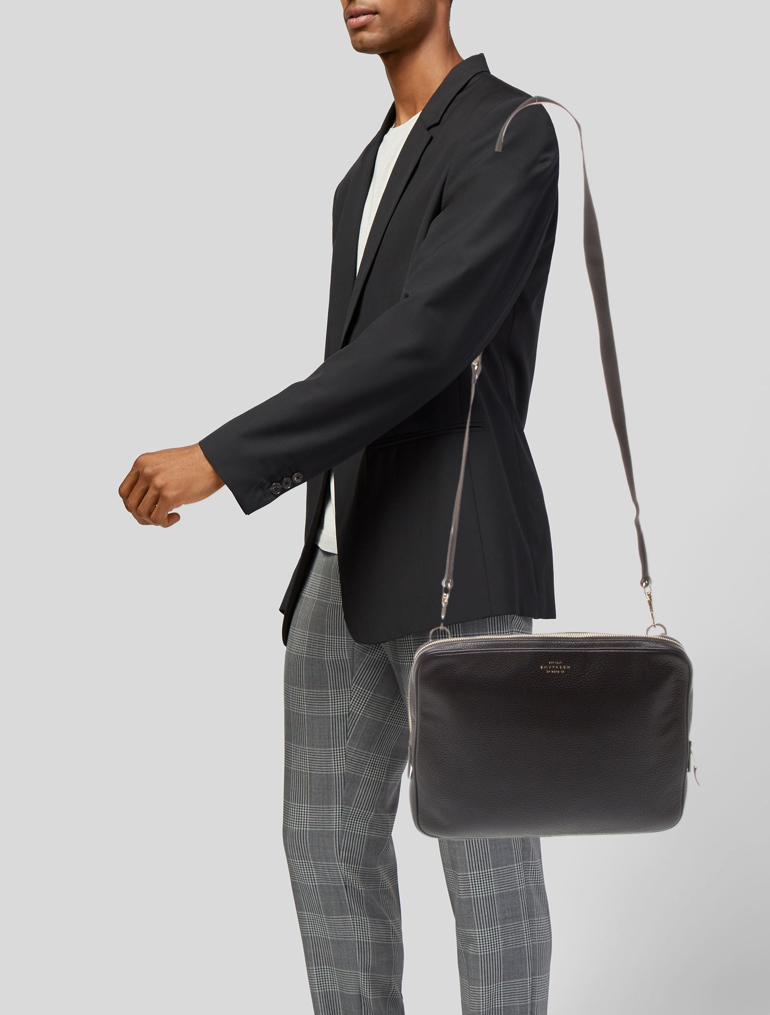 Smythson Leather Messenger Bag