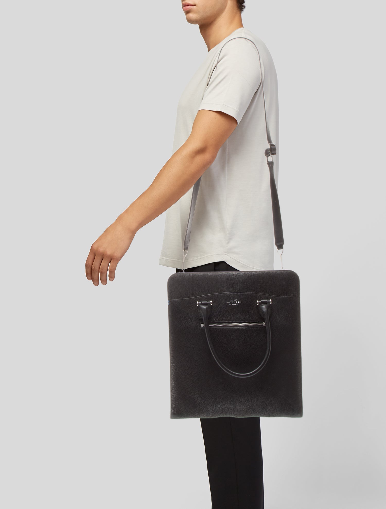 Smythson Leather Messenger Bag