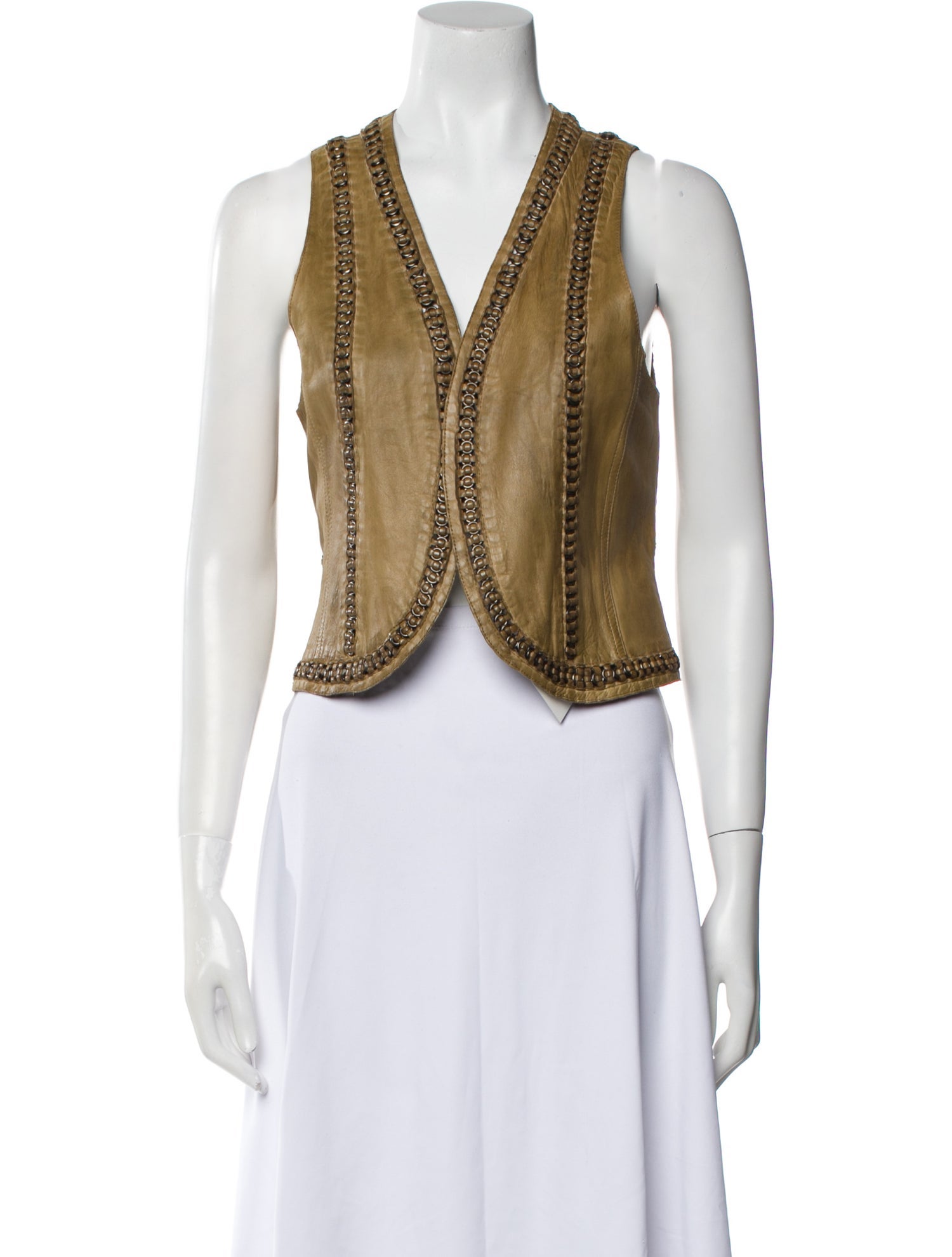 Sylvie Schimmel Leather Striped Vest
