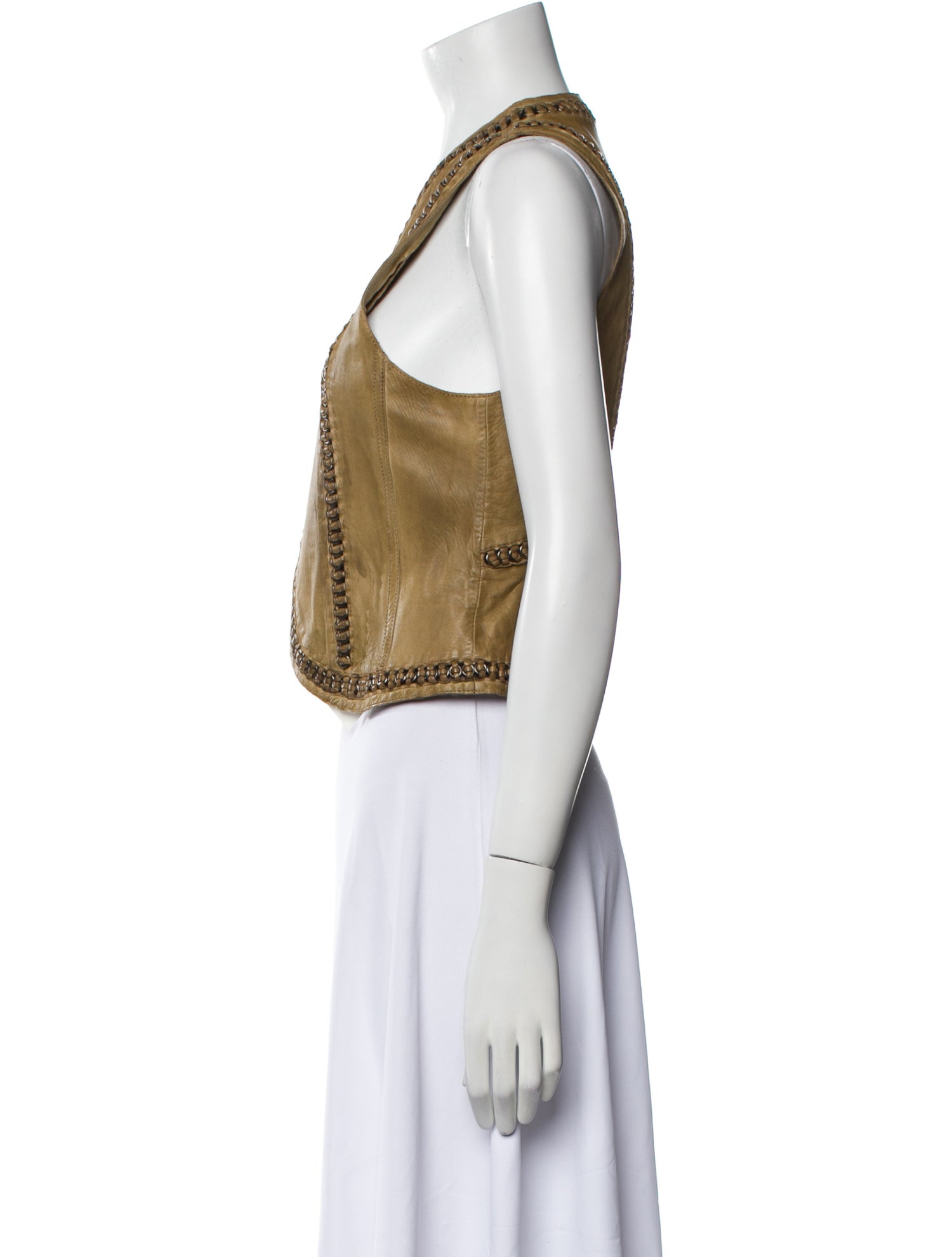 Sylvie Schimmel Leather Striped Vest