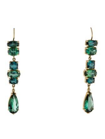 Suzy Landa 18K 11.77ctw Tourmaline & Diamond Drop Earrings