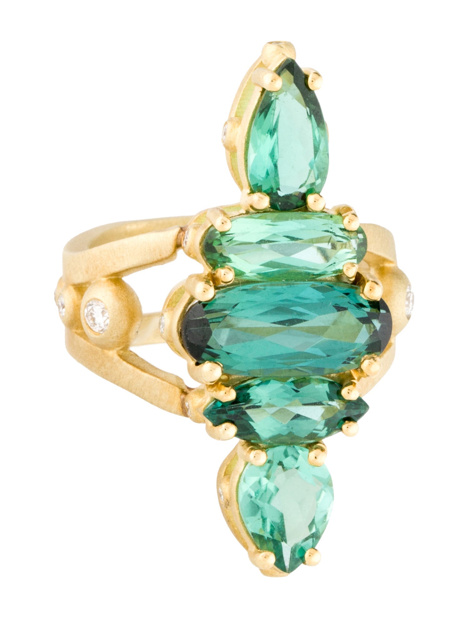 Suzy Landa 18K 5.95ctw Tourmaline & Diamond Cocktail Ring