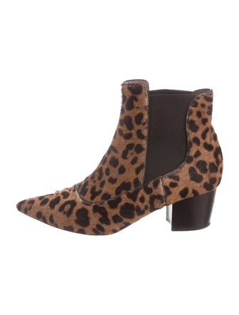 Tabitha Simmons Ponyhair Leopard Ankle Boots
