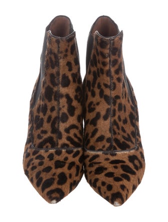 Tabitha Simmons Ponyhair Leopard Ankle Boots
