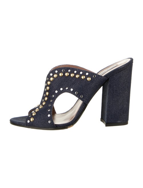Tabitha Simmons Studded Accents Slides Blue