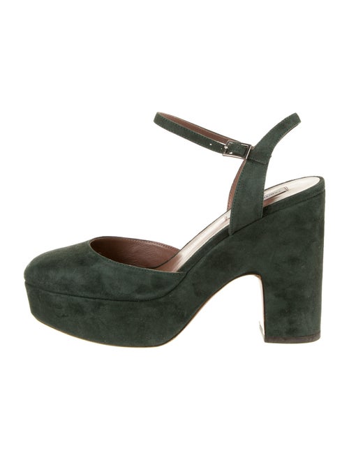 Tabitha Simmons Maya Suede Slingback Pumps Green