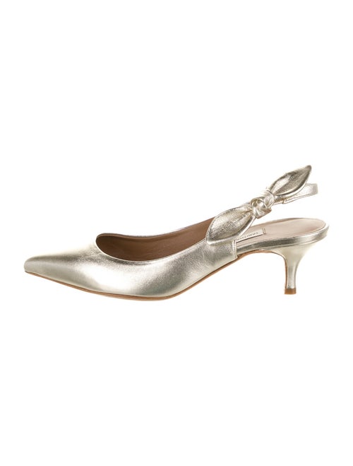 Tabitha Simmons Leather Slingback Pumps Silver