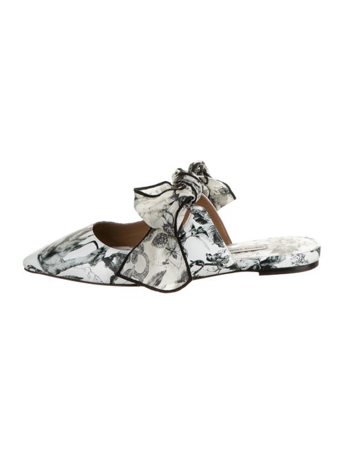 Tabitha Simmons Leather Printed Mules White