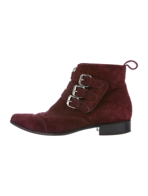Tabitha Simmons Suede Boots Red