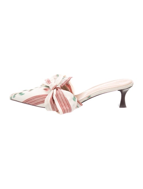 Tabitha Simmons Striped Bow Accents Mules