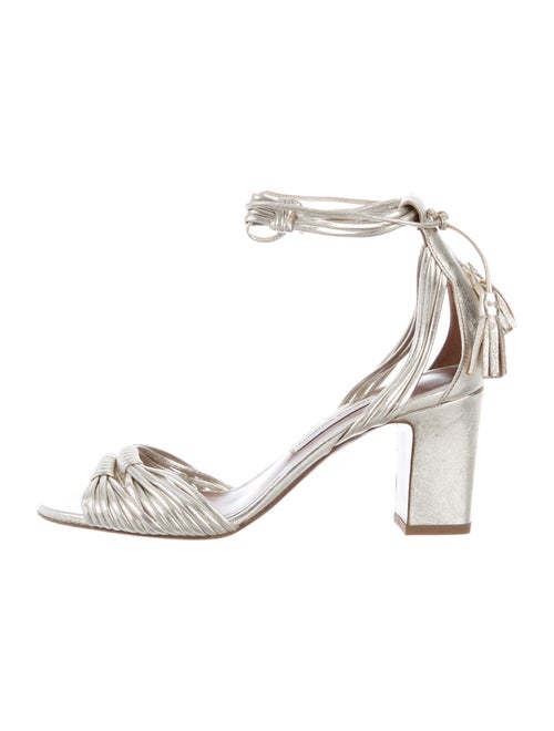 Tabitha Simmons Leather Sandals Metallic