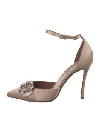 Tabitha Simmons Satin Crystal Embellishments D'Orsay Pumps