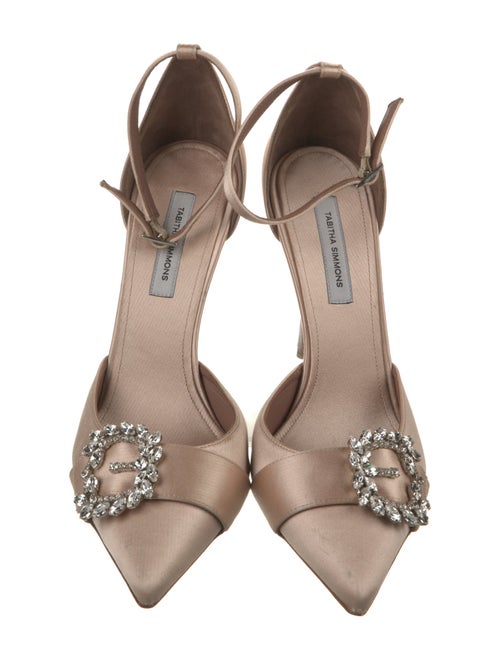 Tabitha Simmons Satin Crystal Embellishments D'Orsay Pumps