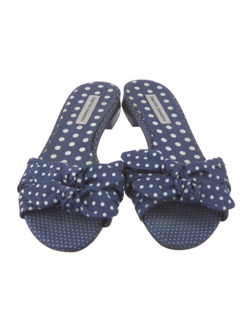 Tabitha Simmons Polka Dot Print Bow Accents Slides