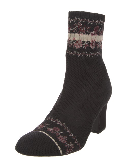 Tabitha Simmons Printed Embroidered Accent Sock Boots