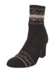 Tabitha Simmons Printed Embroidered Accent Sock Boots