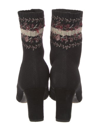 Tabitha Simmons Printed Embroidered Accent Sock Boots