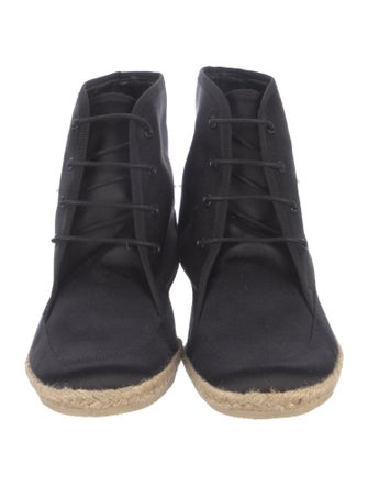 Tabitha Simmons Satin Grosgrain Trim Lace-Up Boots