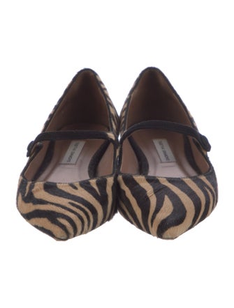 Tabitha Simmons Ponyhair Animal Print Mary Jane Flats