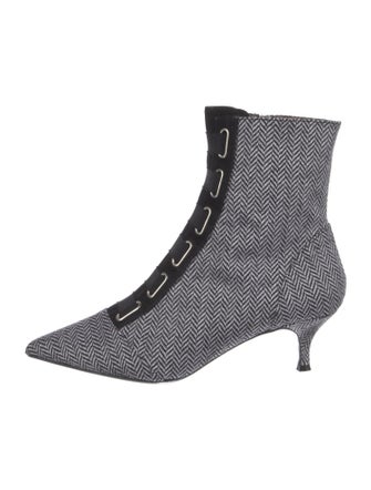 Tabitha Simmons Houndstooth Print Sock Boots