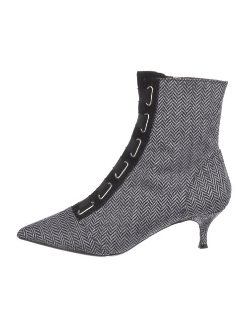 Tabitha Simmons Houndstooth Print Sock Boots