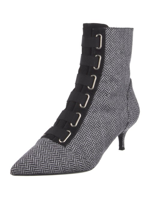 Tabitha Simmons Houndstooth Print Sock Boots