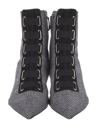 Tabitha Simmons Houndstooth Print Sock Boots